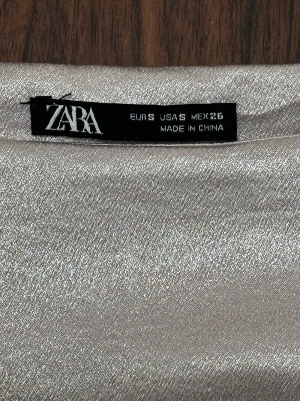 Zara Silver Satin A-Line Midi Skirt - Picture 7 of 11
